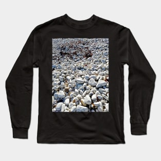 Chalk, Pebble, Glowing Seaweed Beach Long Sleeve T-Shirt